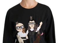 Dolce & Gabbana Dolce & Gabbana Black #dgfamily Top T-shirt Silk Women's Blouse