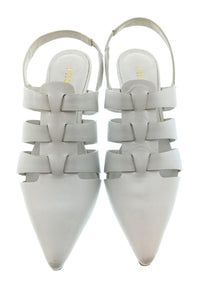 Pinko Women's White Woven Pointed-Toe Slingback Flats-