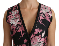 Dolce & Gabbana Dolce & Gabbana Black Pink Floral Waistcoat Vest Blouse Women's Top