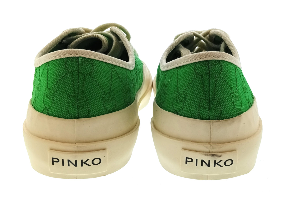 Pinko Women's Green Canvas Low-Top Sneakers-8