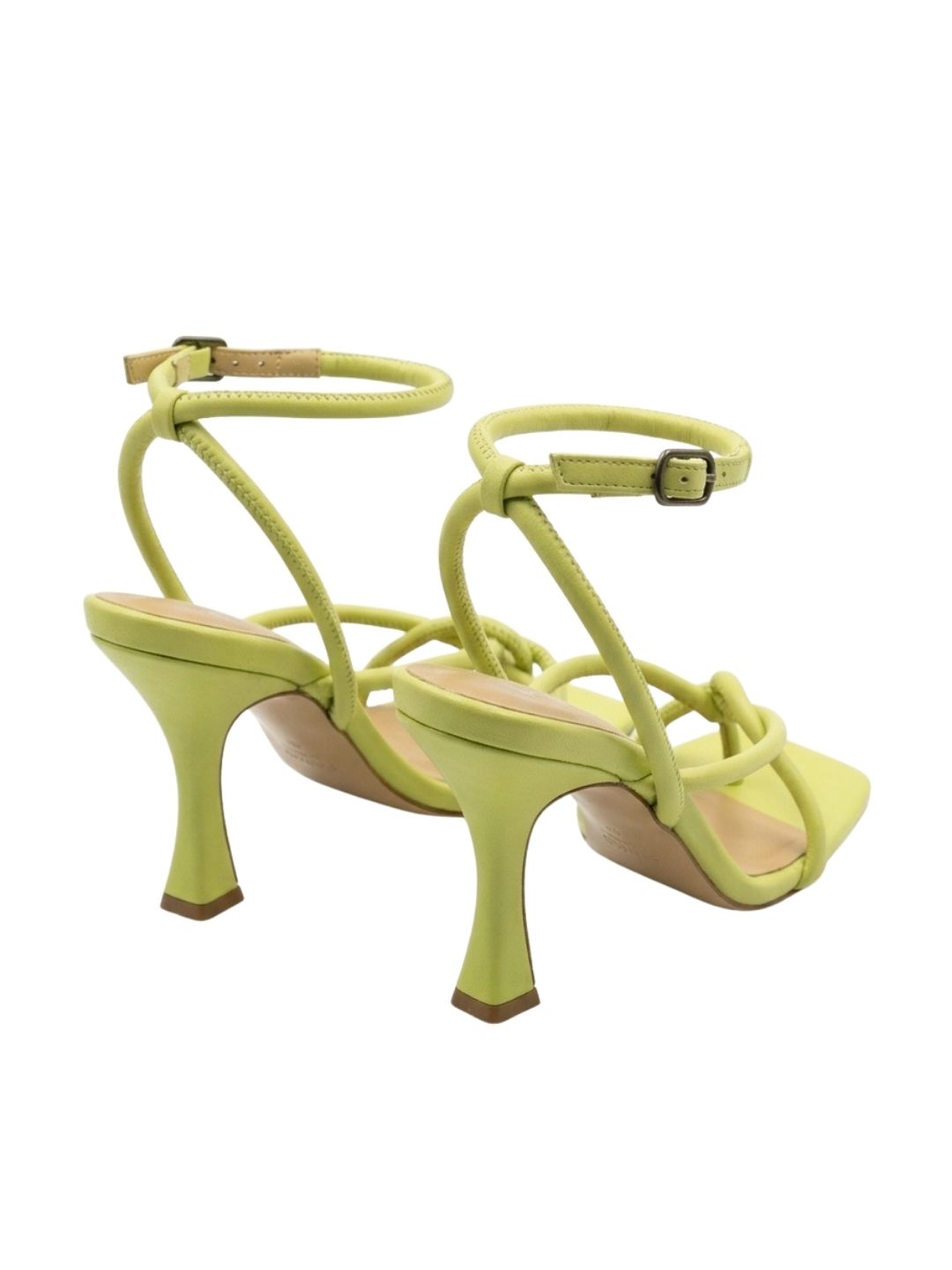 Pinko Pinko Women's Lime Green Leather Strappy High-Heel Sandals-7