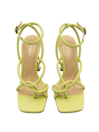 Pinko Pinko Women's Lime Green Leather Strappy High-Heel Sandals-7