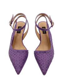 Pinko Pinko Women's Purple Woven Satin Pointed-Toe Slingback Pumps-8