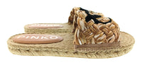 Pinko Women's Beige Raffia Flat Slide Sandals-7