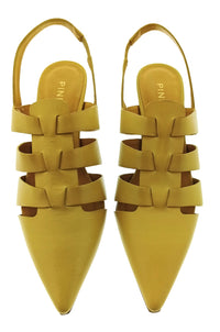 Pinko Pinko Women's Yellow Pointed-Toe Slingback Pumps-8