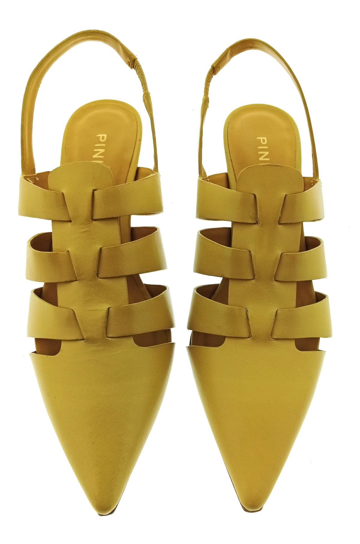 Pinko Pinko Women's Yellow Pointed-Toe Slingback Pumps-8