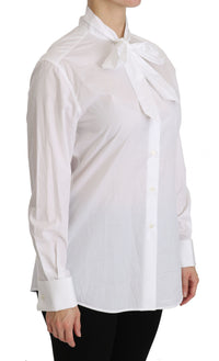 Dolce & Gabbana White Turtle Neck Long Sleeve Polo Women's Shirt