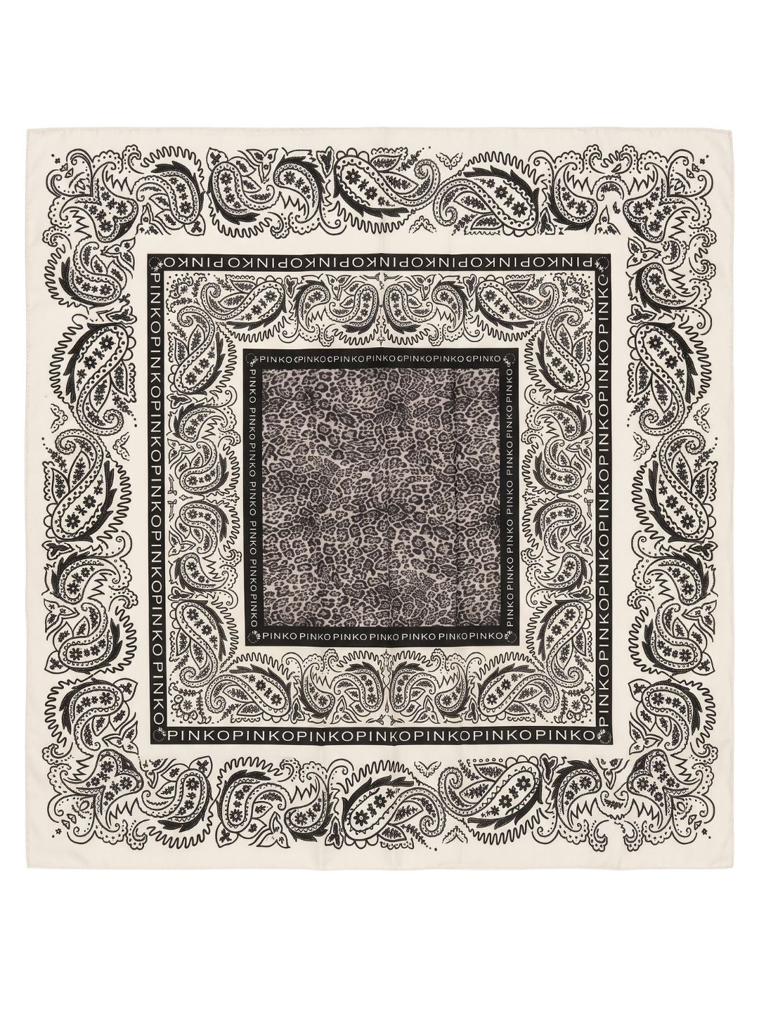 Pinko Women's Beige Cotton Paisley Bandana Scarf