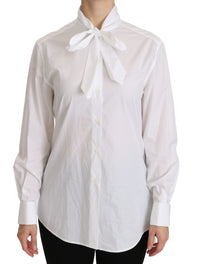 Dolce & Gabbana White Turtle Neck Long Sleeve Polo Women's Shirt