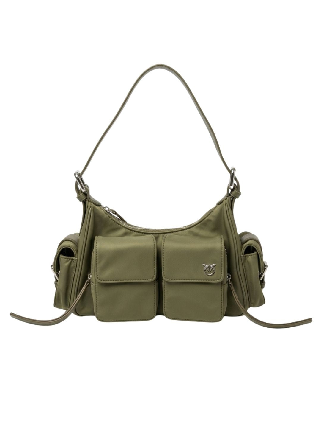 Pinko Women's Olive Green Cargo Nylon Shoulder Bag-12x8x4 IN