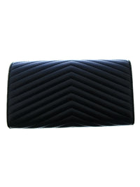 Pinko Women's Black Chevron Quilted Continental Wallet