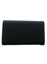 Pinko Women's Black Chevron Quilted Flap Wallet