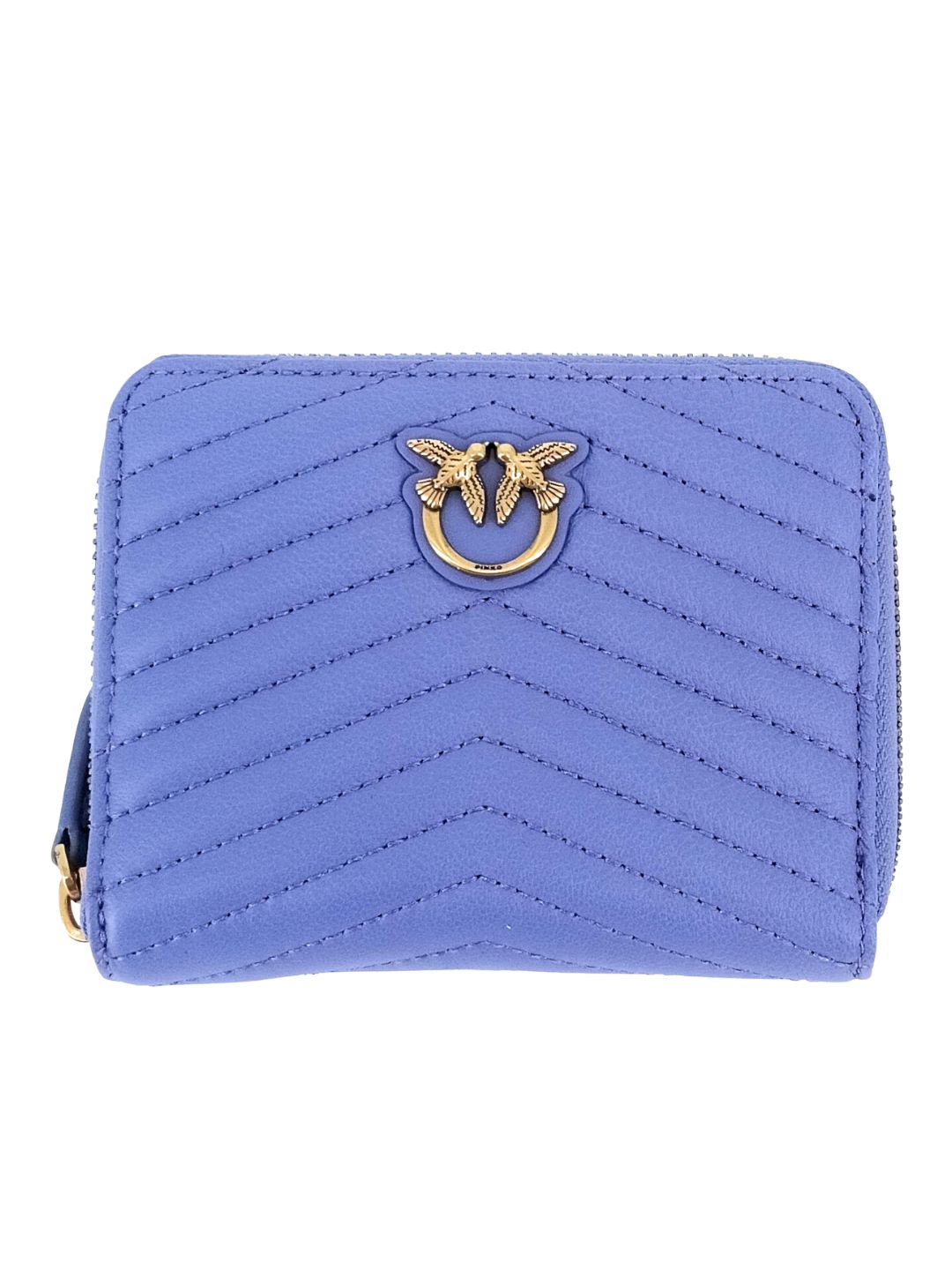 Pinko Women's Periwinkle Chevron Quilted Compact Zip Wallet