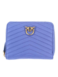 Pinko Women's Periwinkle Chevron Quilted Compact Zip Wallet