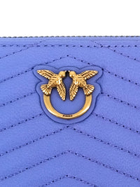 Pinko Women's Periwinkle Chevron Quilted Compact Zip Wallet