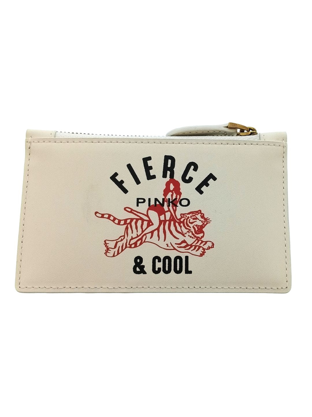 Pinko Women's Ivory Fierce Graphic Zip Card Holder Set