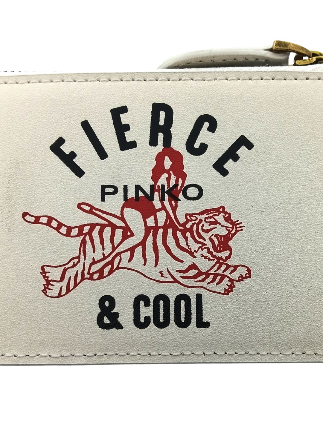 Pinko Women's Ivory Fierce Graphic Zip Card Holder Set