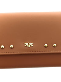 Pinko Women's Tan Studded Continental Flap Wallet