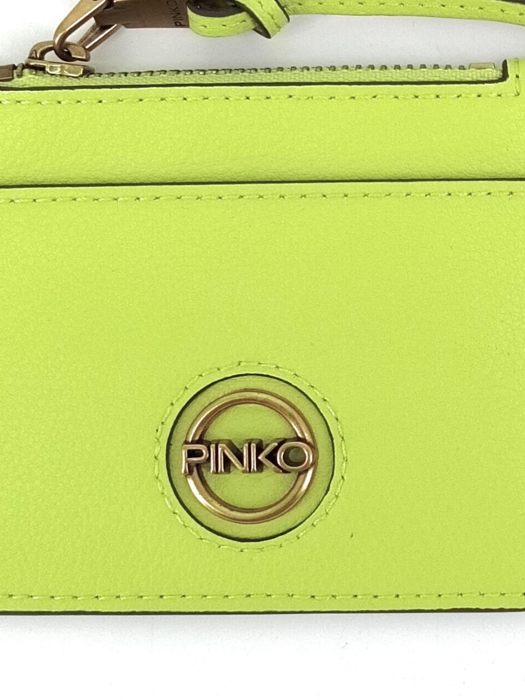 Pinko Women's Lime Green Zip Card Holder