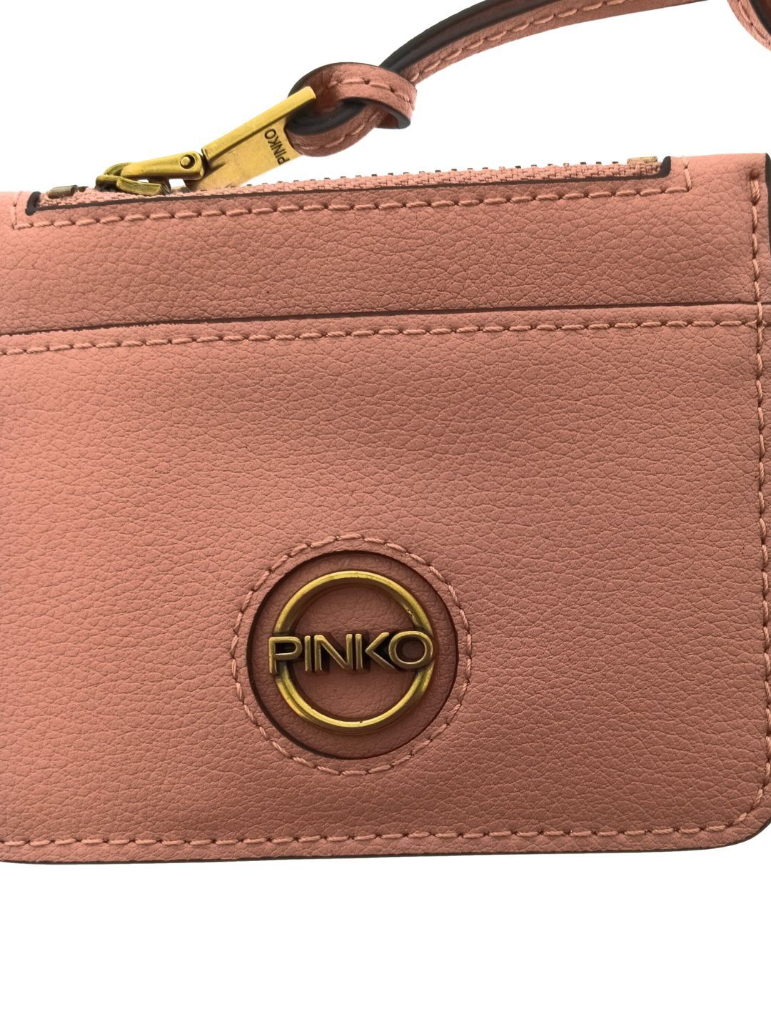 Pinko Women's Coral Zip Card Holder with Wrist Strap