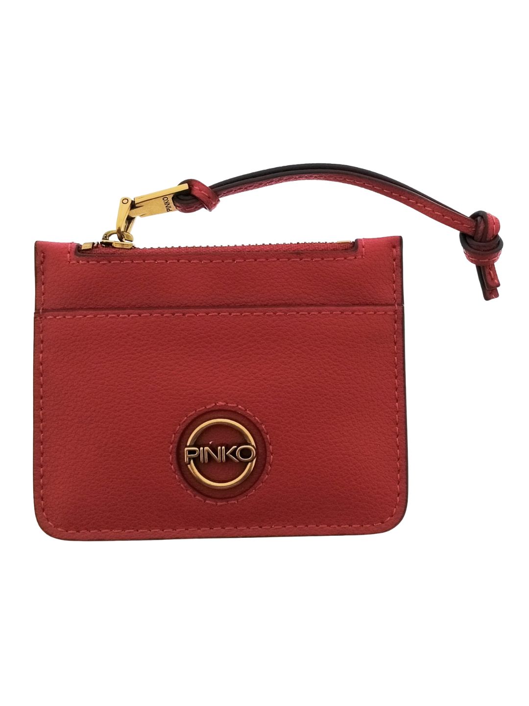 Pinko Women's Red Zip Card Holder with Wrist Strap