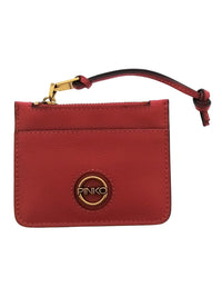 Pinko Women's Red Zip Card Holder with Wrist Strap