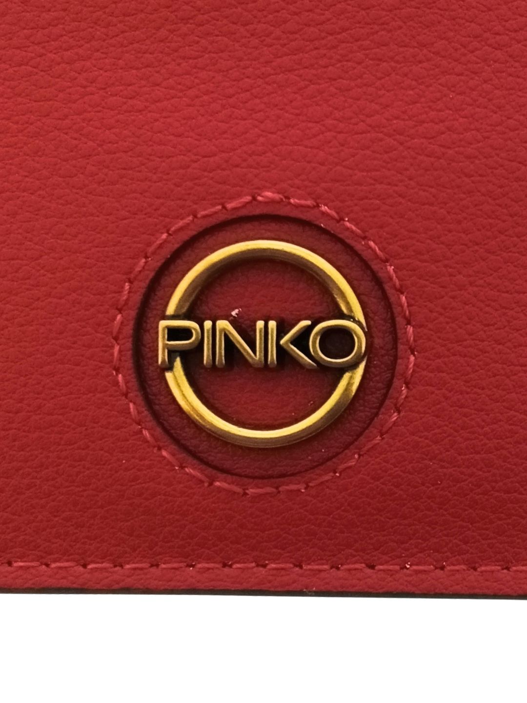 Pinko Women's Red Zip Card Holder with Wrist Strap