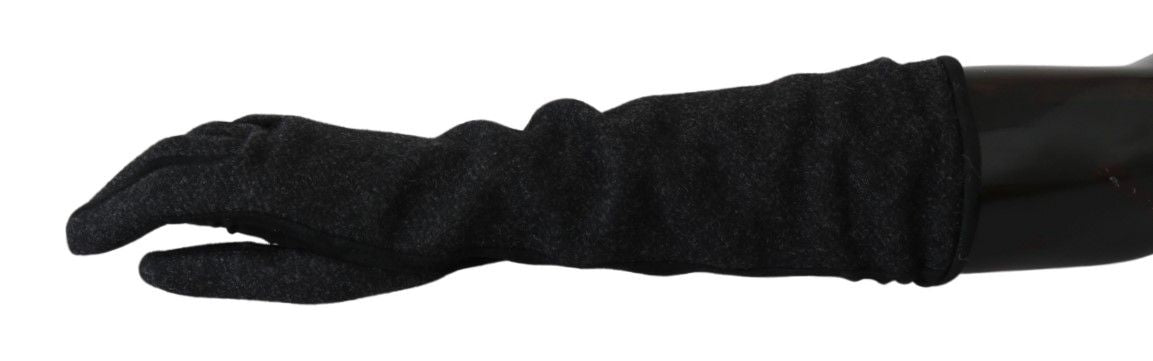 Dolce & Gabbana Elegant Mid-Length Wool Gloves in Women's Black