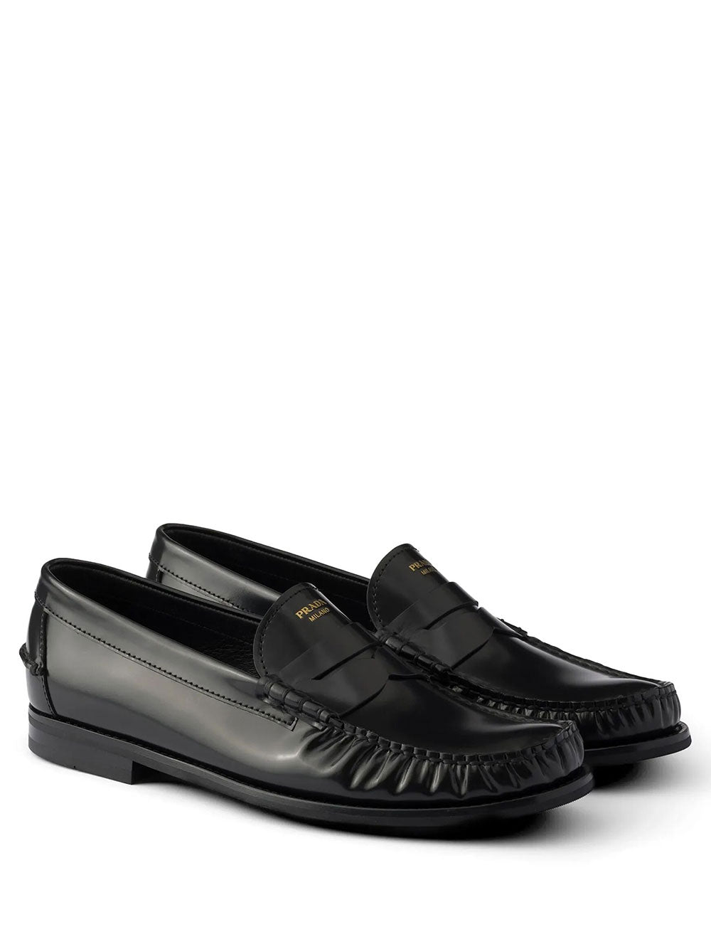 PRADA Prada Men Brushed Leather Loafers