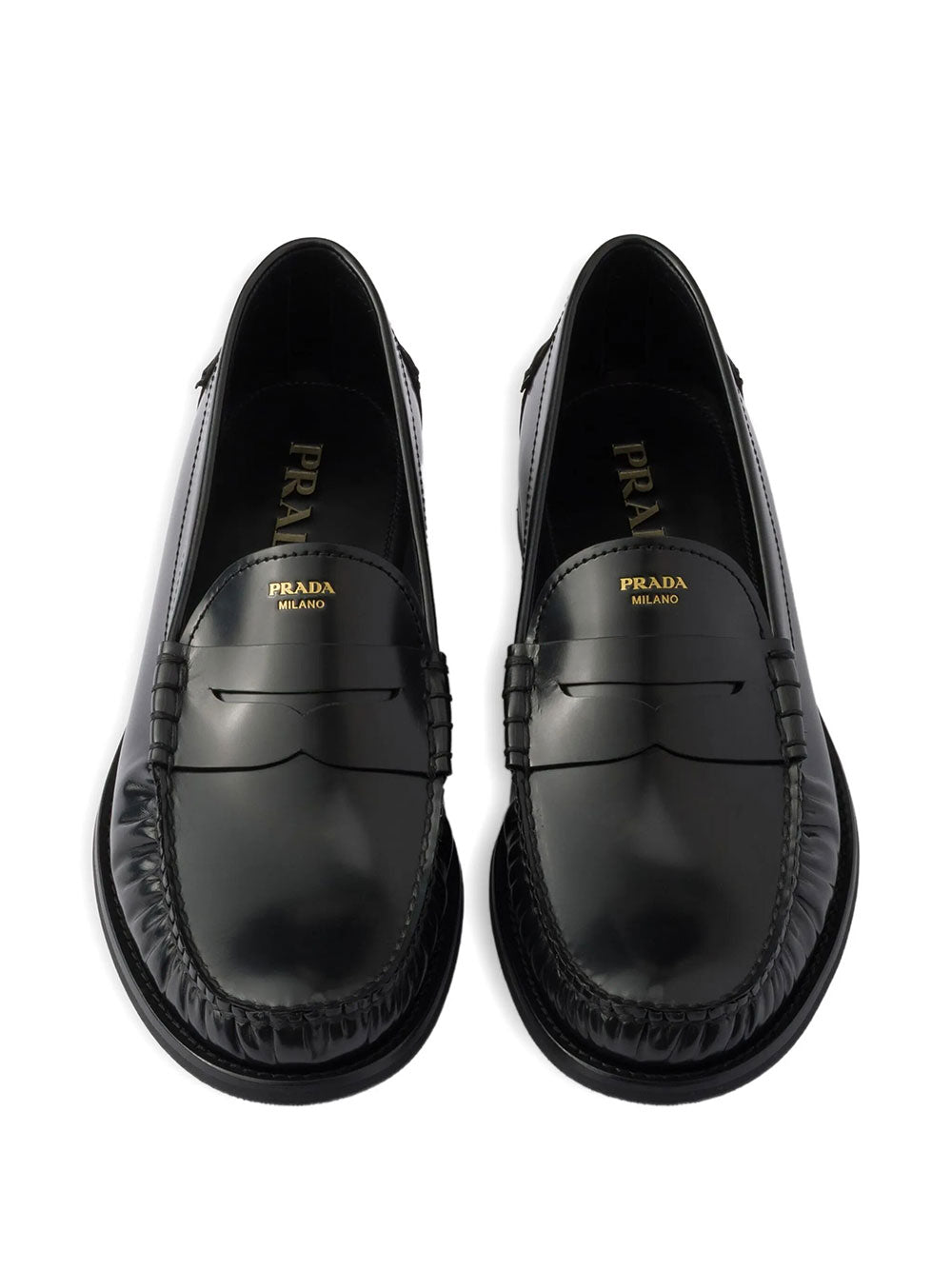 PRADA Prada Men Brushed Leather Loafers