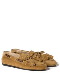 Miu Miu Women Deck Suede Loafers With Tassels