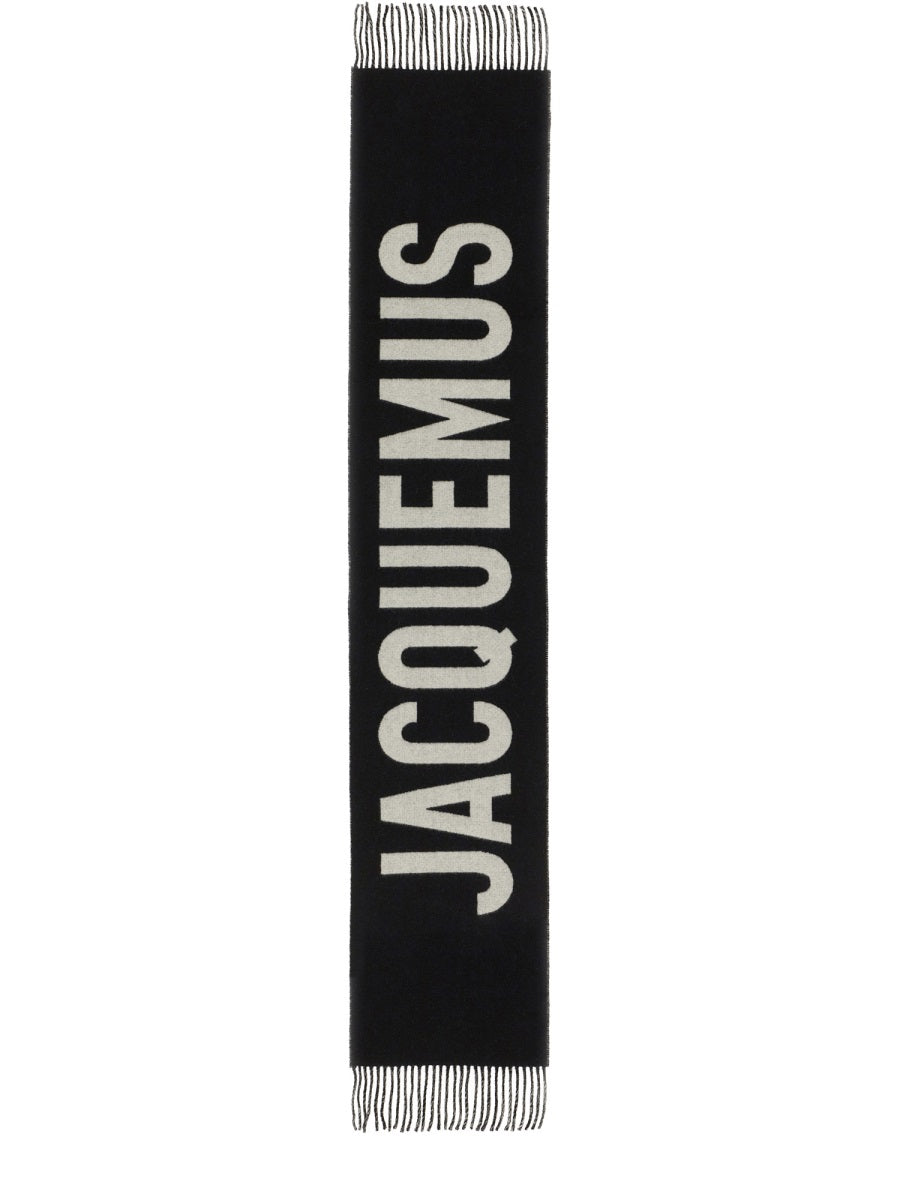 Jacquemus Unisex Sciarpa In Lana Con Frange E Logo