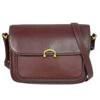 Cartier Must De Cartier Burgundy Leather Shoulder Bag (Authentic Pre-Loved)