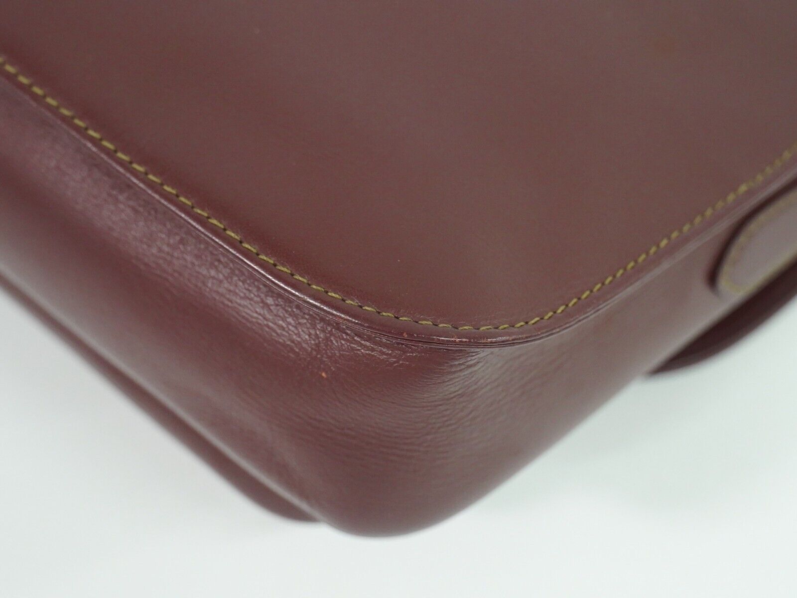 Cartier Must De Cartier Burgundy Leather Shoulder Bag (Authentic Pre-Loved)