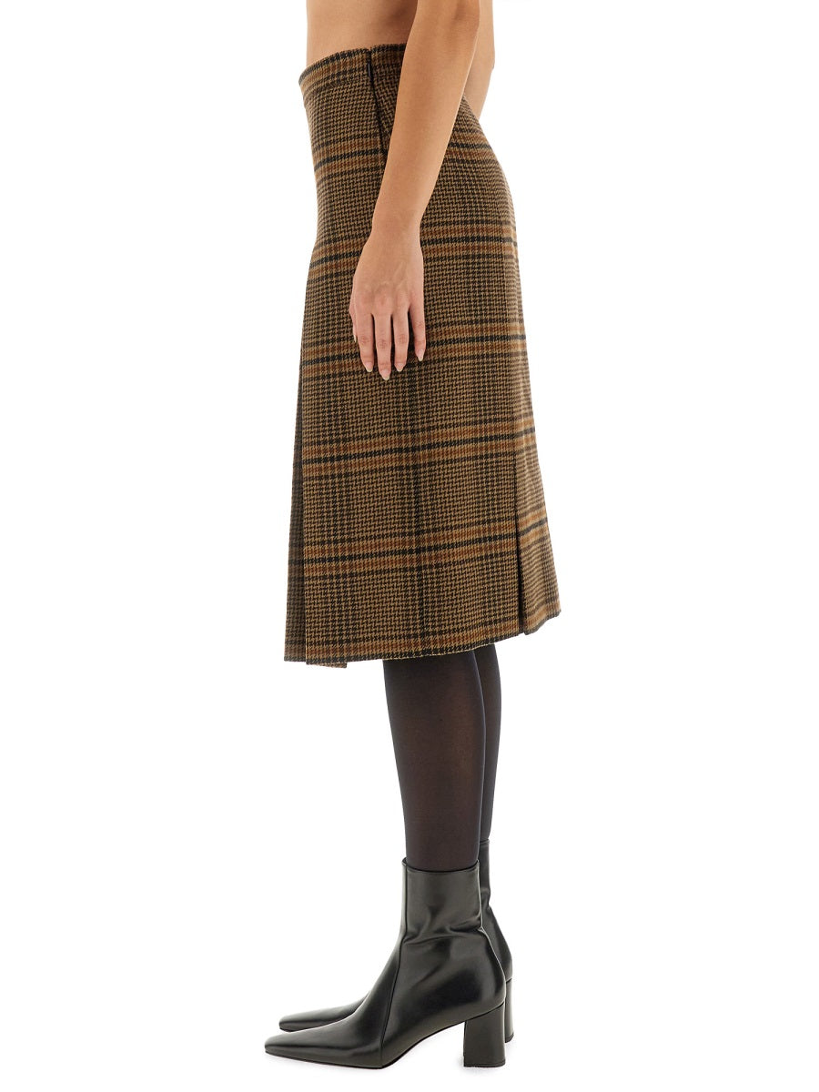 Saint Laurent Women Wool And Cashmere Midi Skirt