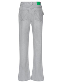 BOTTEGA VENETA Bottega Veneta Women Light Grey Washed Denim Flared Jeans