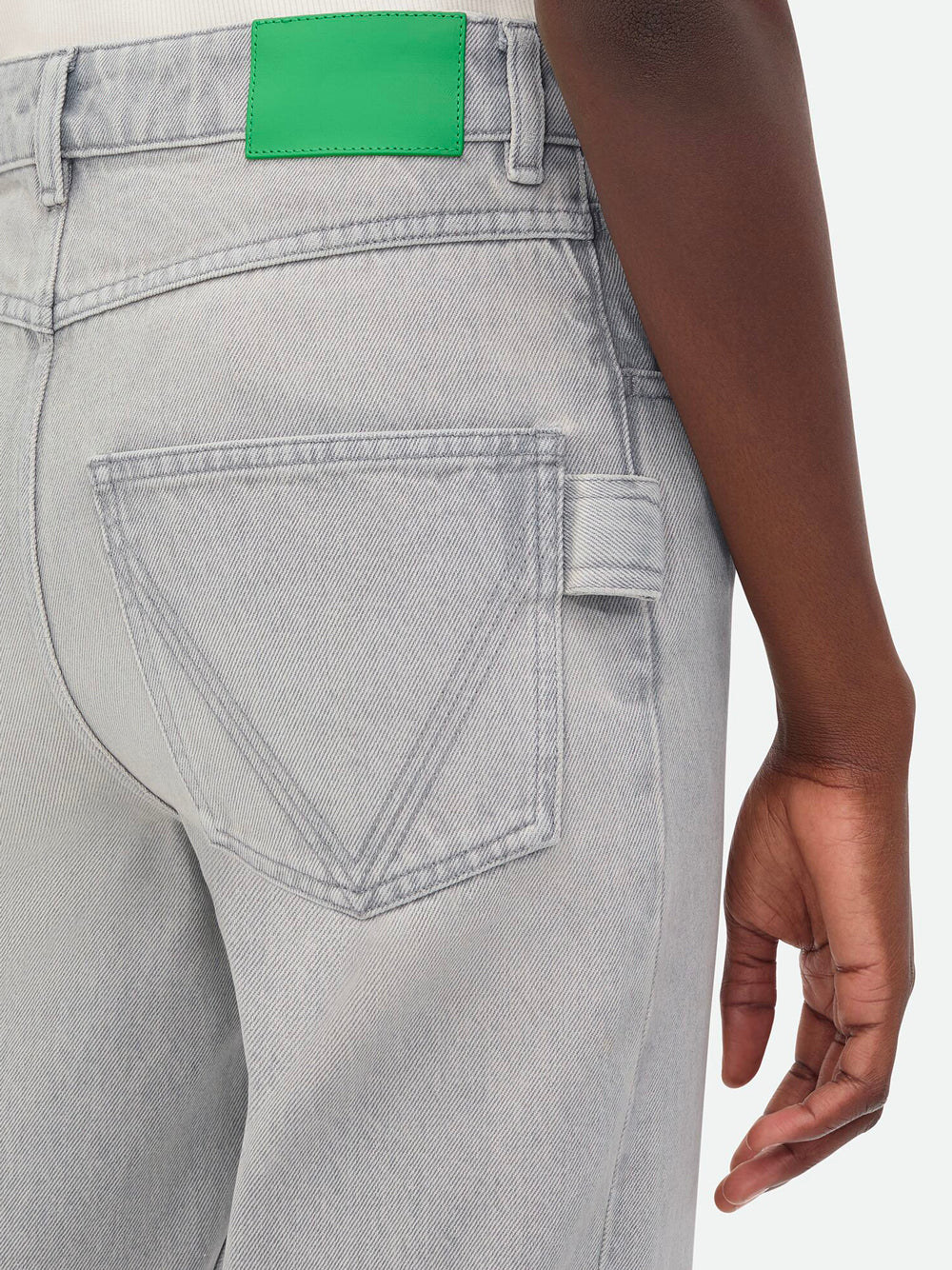 BOTTEGA VENETA Bottega Veneta Women Light Grey Washed Denim Flared Jeans