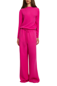 Valentino Garavani Valentino Cady Couture High Waist Wide Pants Pink Pp 3B3Rb4551Mm_Uwt