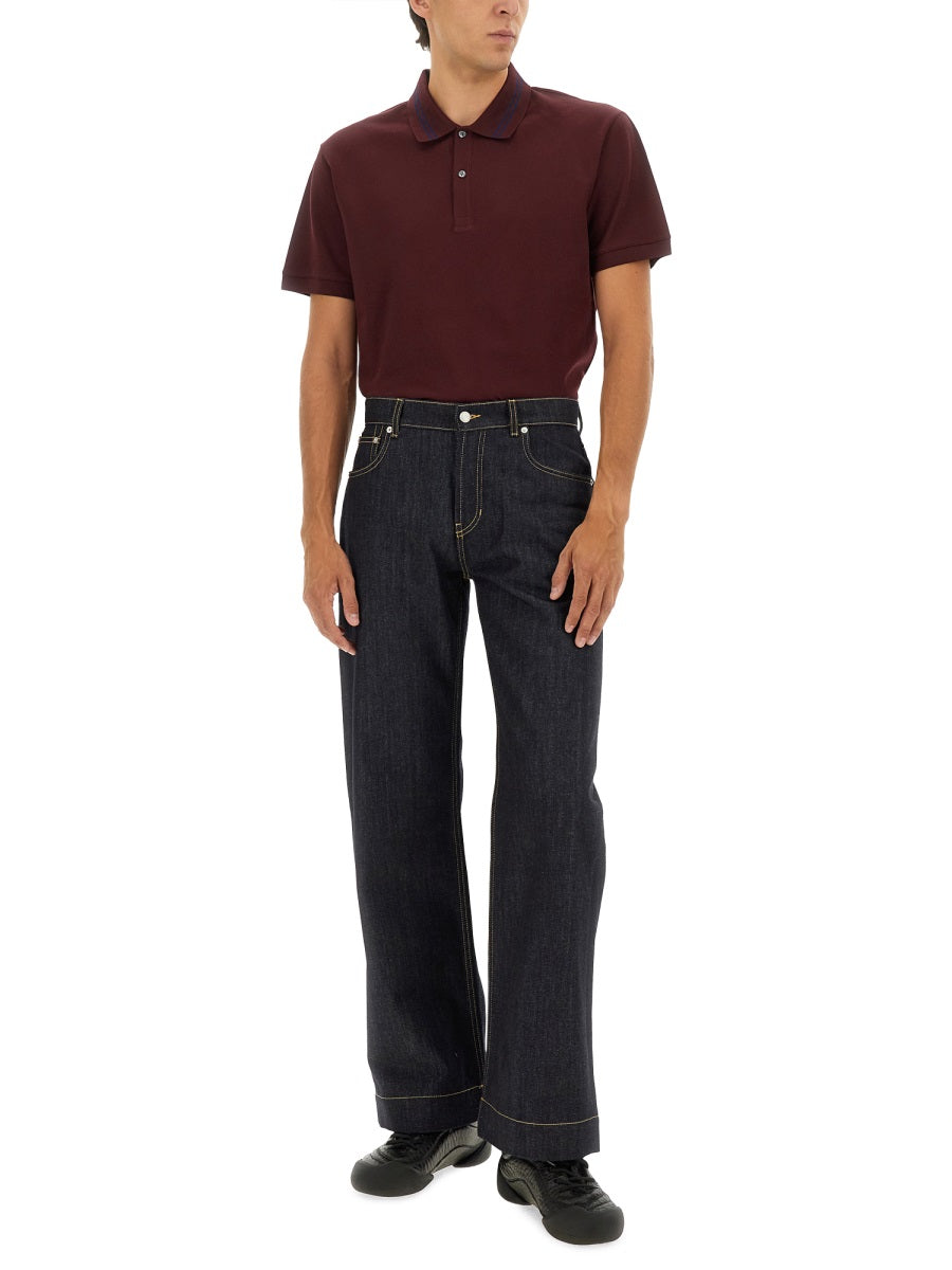 Alexander Mcqueen Men Polo Shirt With Logo On The Collar