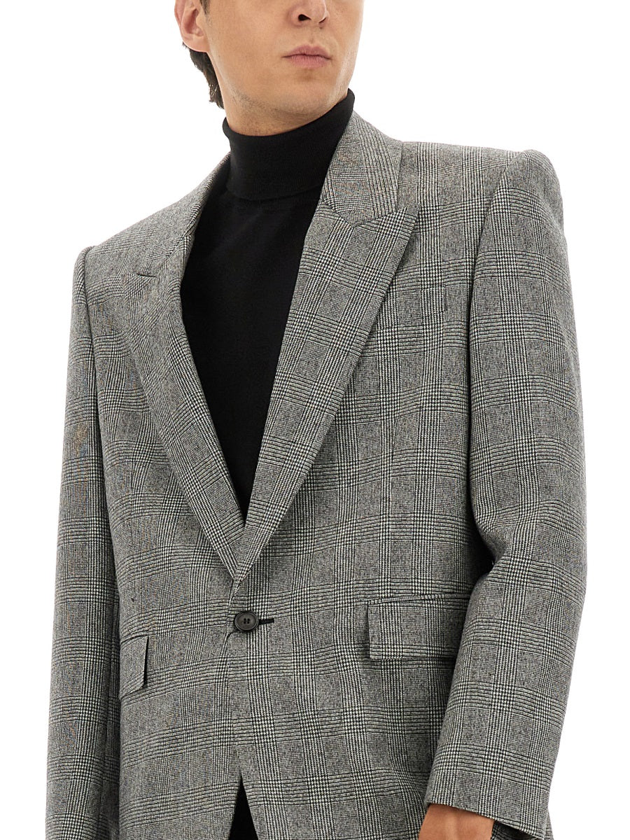 SAINT LAURENT Saint Laurent Men Single-Breasted Wool Flannel Jacket
