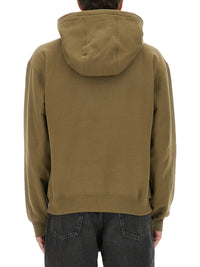 Saint Laurent Men Hooded Sweatshirt With Logo