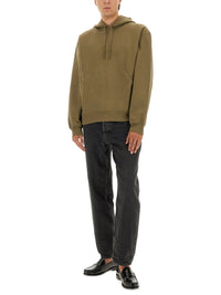 Saint Laurent Men Hooded Sweatshirt With Logo