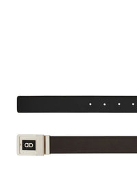 FERRAGAMO Double Square Reversible Leather Belt Women
