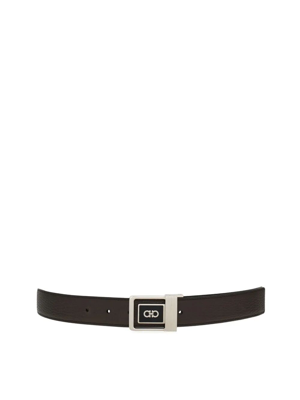 FERRAGAMO Ferragamo Men Double Square Reversible Leather Belt