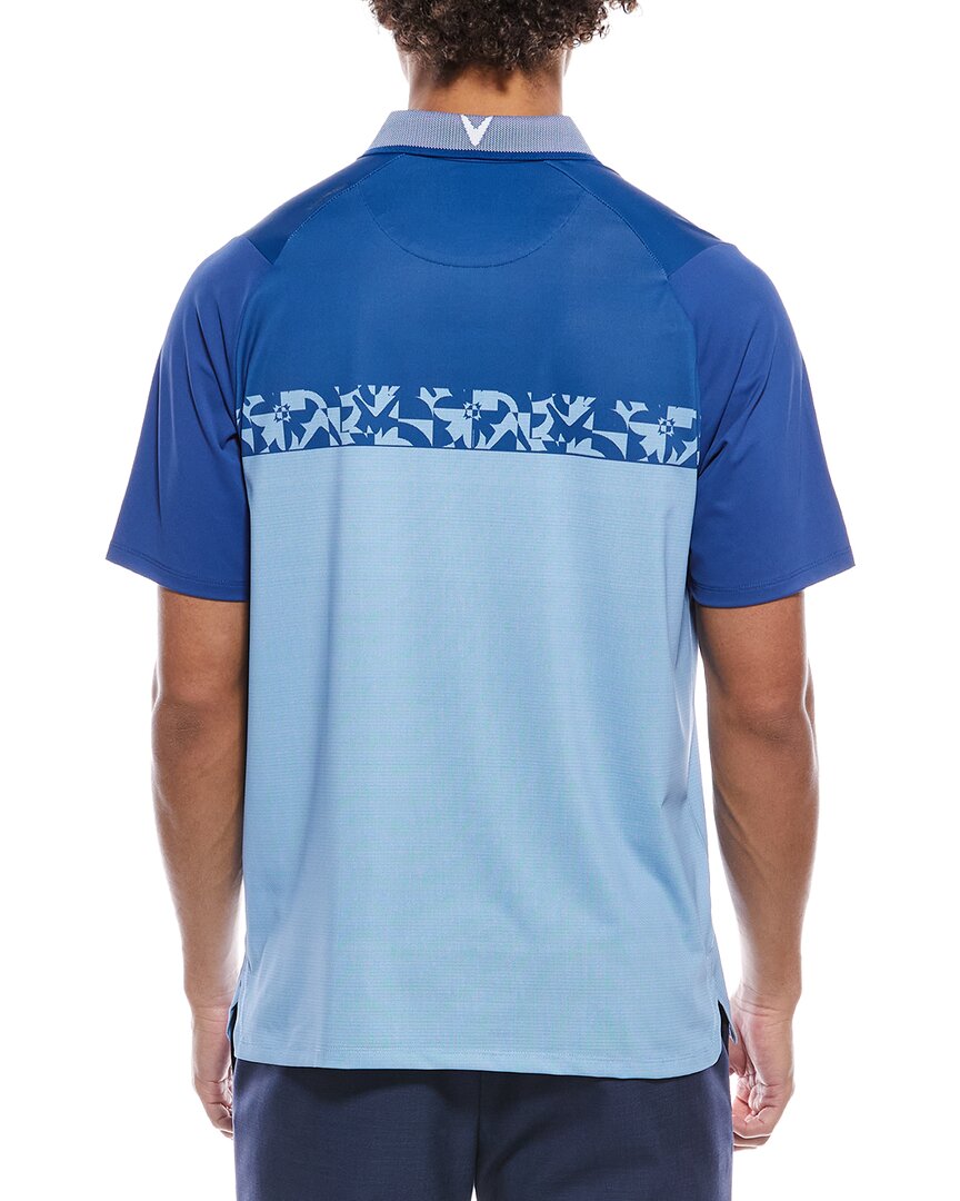 Callaway Engineered Oxford Floral Block Print Polo Shirt