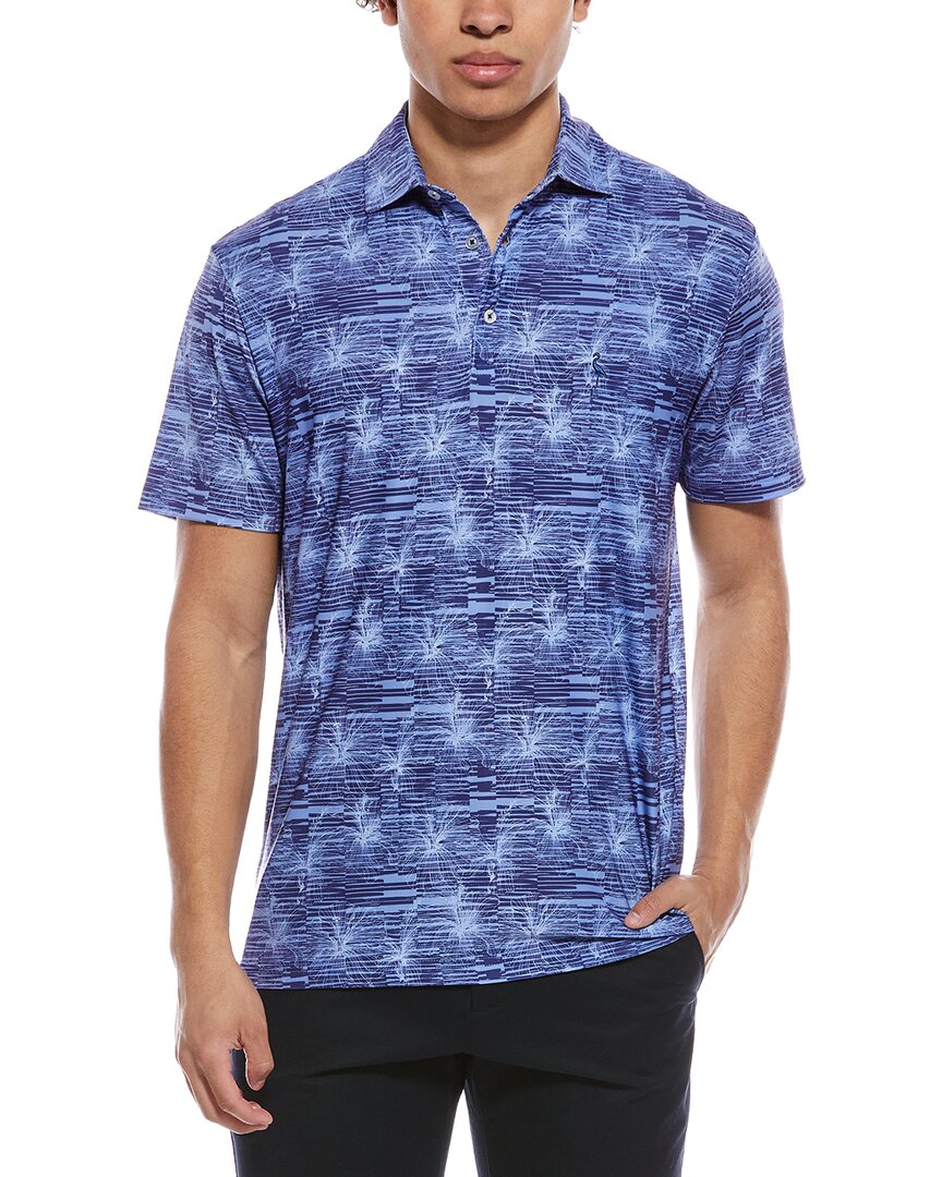 Tailorbyrd Abstract Orchid Printed Performance Polo Shirt