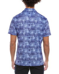 Tailorbyrd Abstract Orchid Printed Performance Polo Shirt