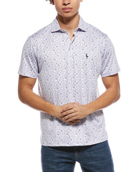 Tailorbyrd Ditsy Floral Printed Performance Polo Shirt