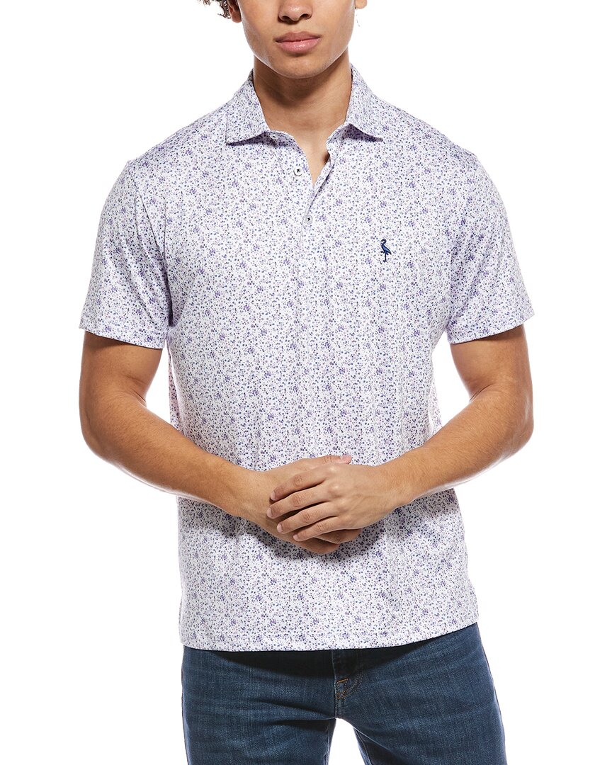Tailorbyrd Ditsy Floral Printed Performance Polo Shirt
