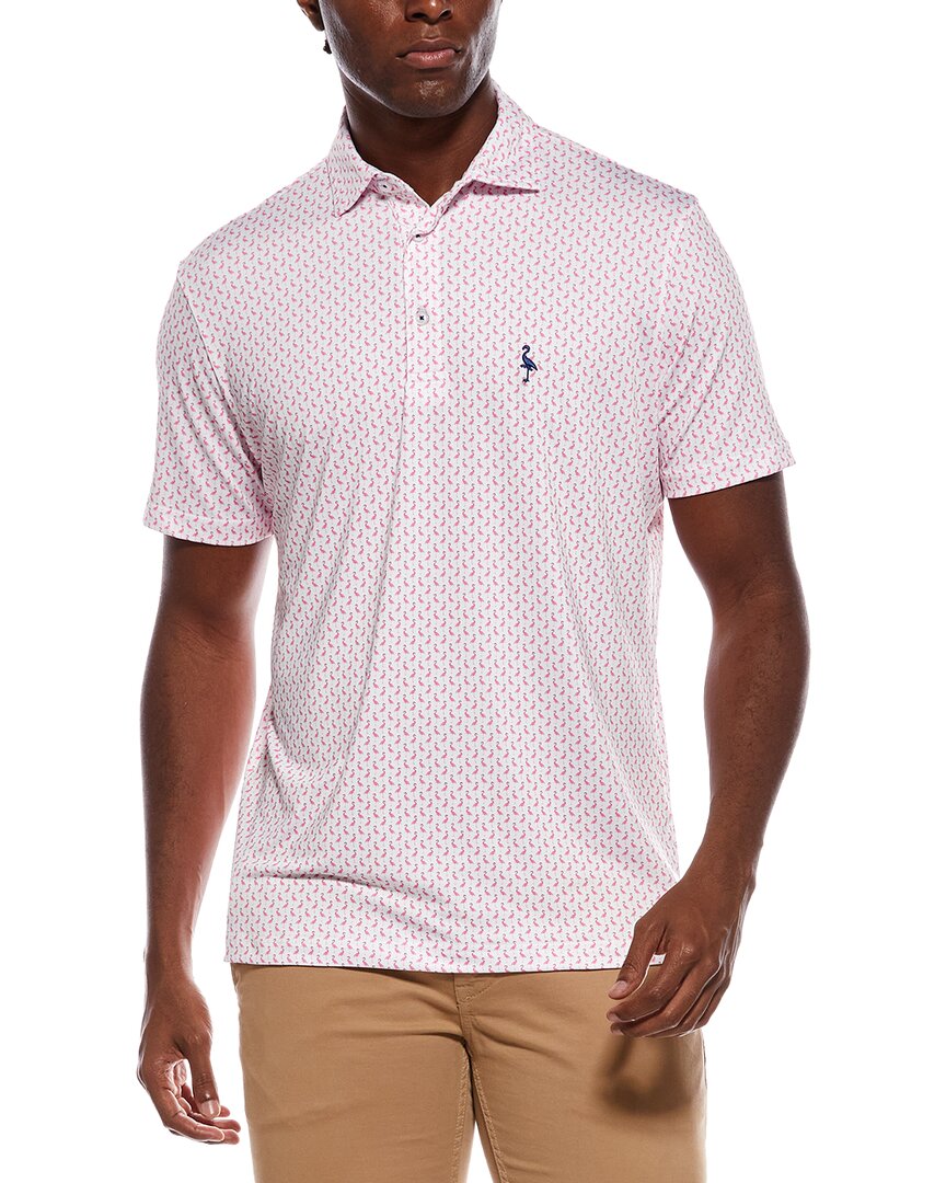 Tailorbyrd Flamingos Printed Performance Polo Shirt